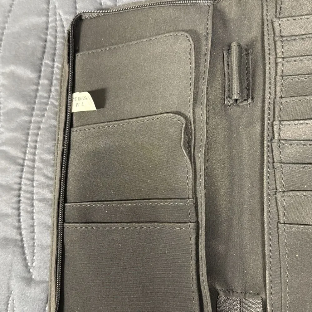 American Tourister Black Zip Around Travel Wallet Passport Document Organizer